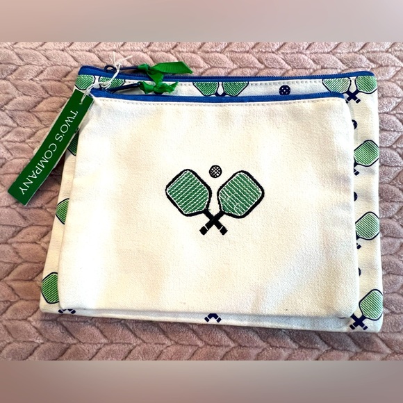 Two's Company Pickleball Bag Set 2 Cloth Bags NWT - Picture 1 of 8